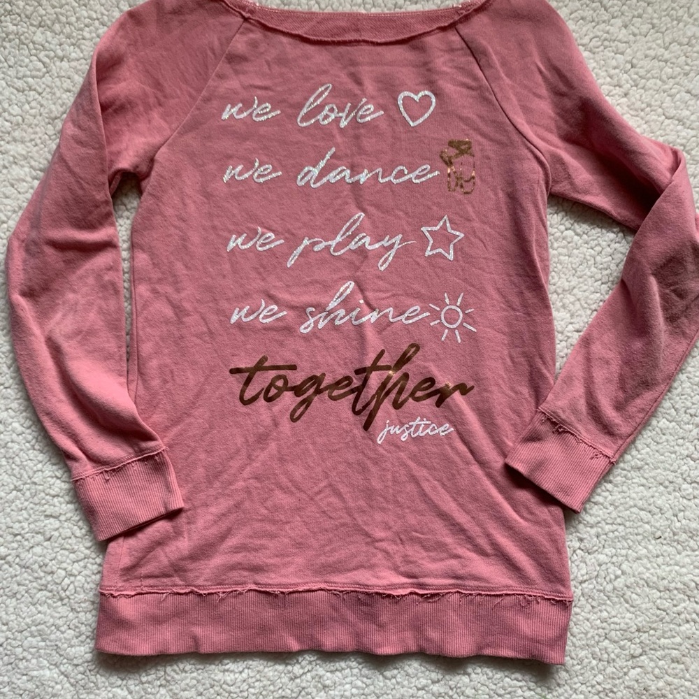 Girls Justice off shoulder oversized sweatshirt 12